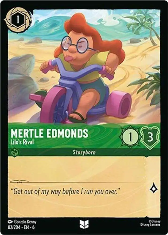 Disney Lorcana Trading Card Game Azurite Sea Uncommon Mertle Edmonds - Lilo's Rival #82