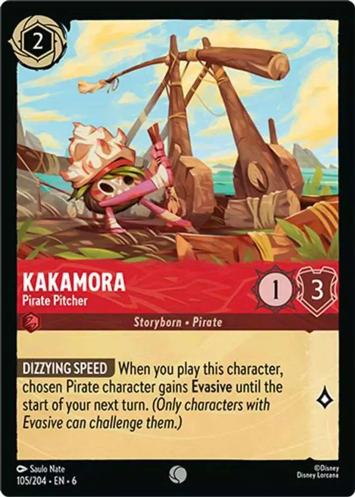 Disney Lorcana Trading Card Game Azurite Sea Common Kakamora - Pirate Pitcher #105