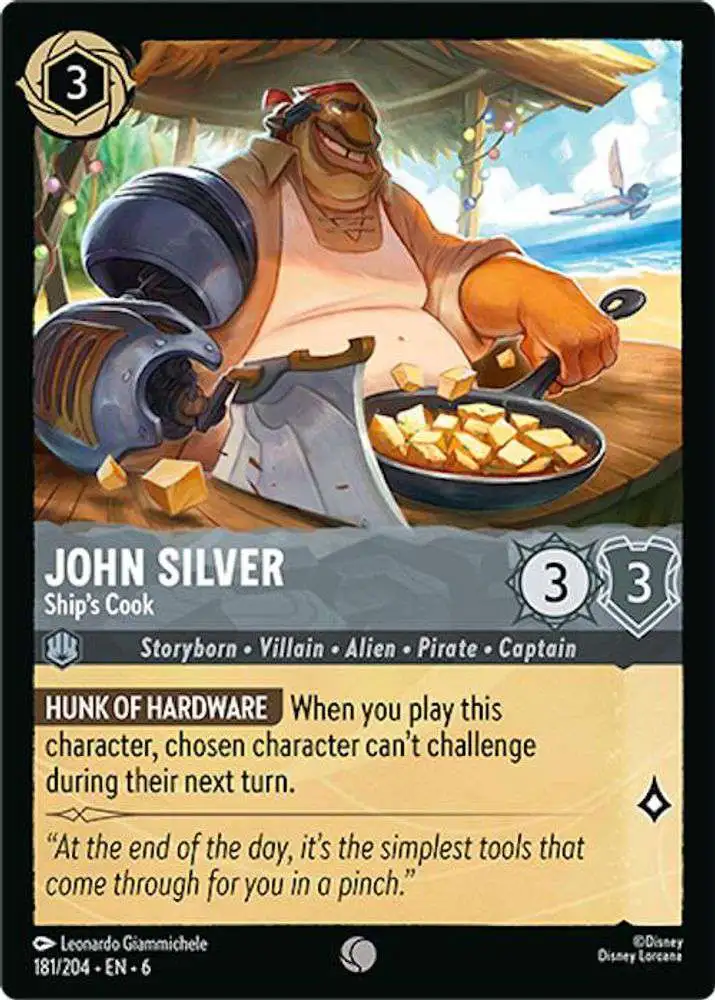 john silver lorcana card Lorcana - Ursula's Return - John Silver - Terror of the Realm (Rare)