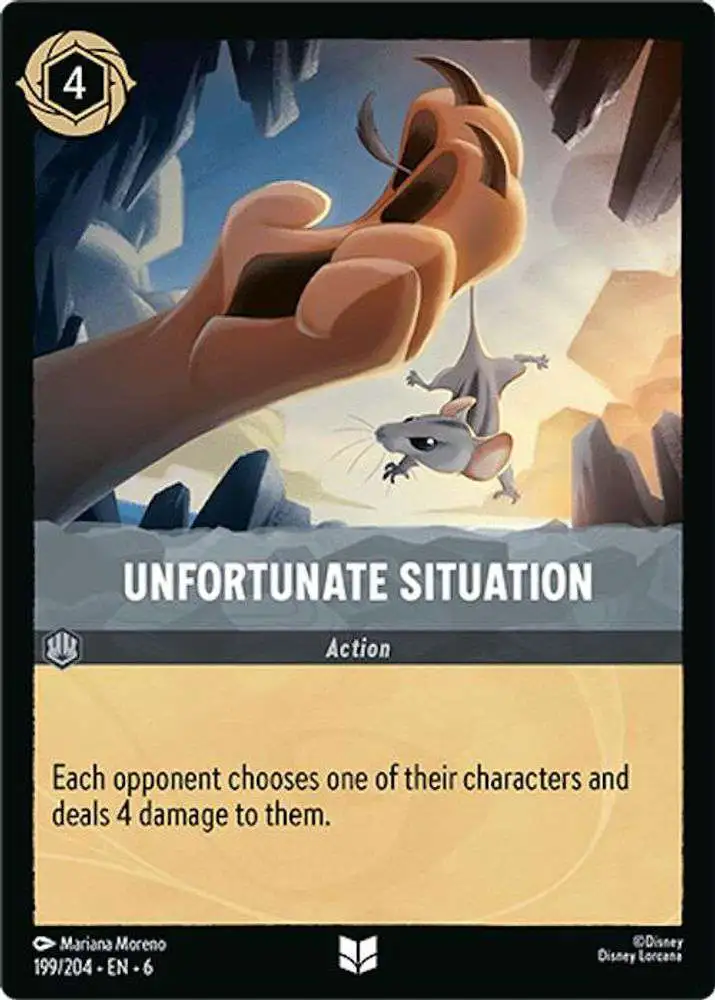 Disney Lorcana Trading Card Game Azurite Sea Uncommon Unfortunate Situation #199
