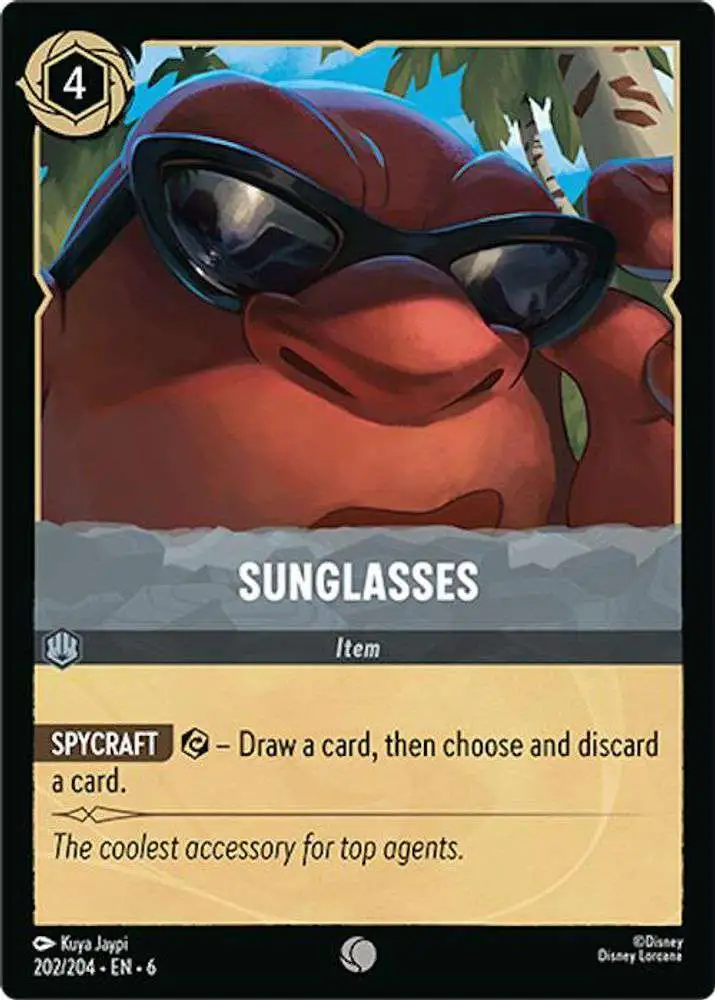 Disney Lorcana Trading Card Game Azurite Sea Common Sunglasses #202