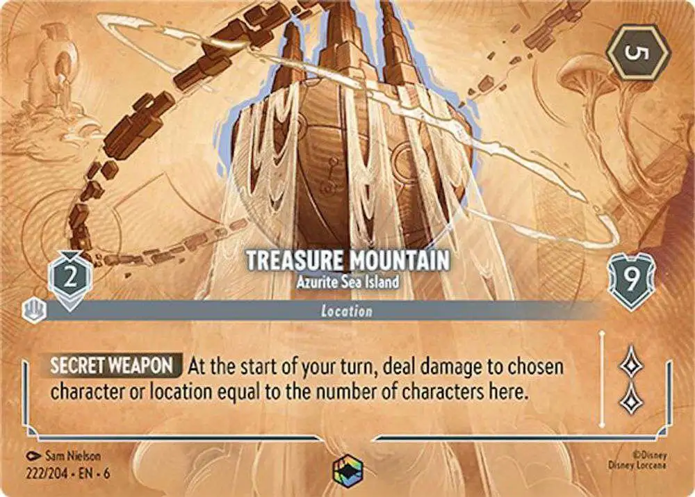 Disney Lorcana Trading Card Game Single Card Enchanted Treasure Mountain -  Azurite Sea Island 222 Enchanted - ToyWiz