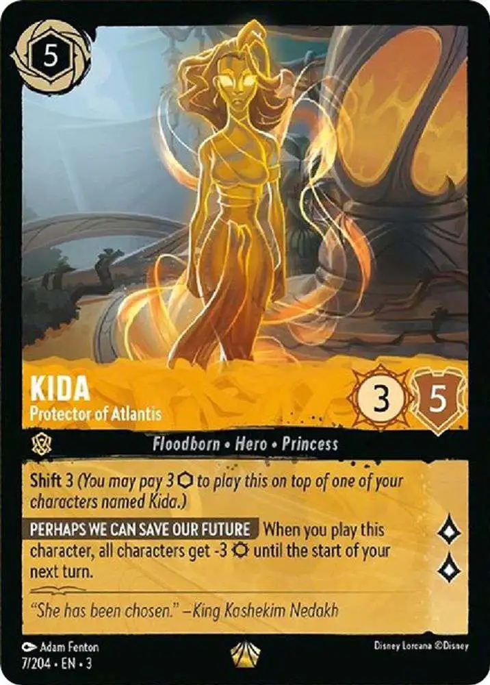 Disney Lorcana Trading Card Game Into the Inklands Legendary Kida - Protector of Atlantis #7