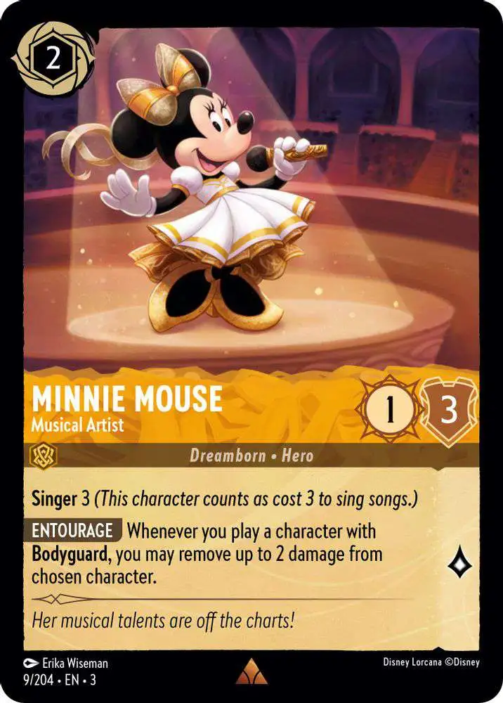 Disney Lorcana Trading Card Game Into the Inklands Rare FOIL Minnie Mouse - Musical Artist #9