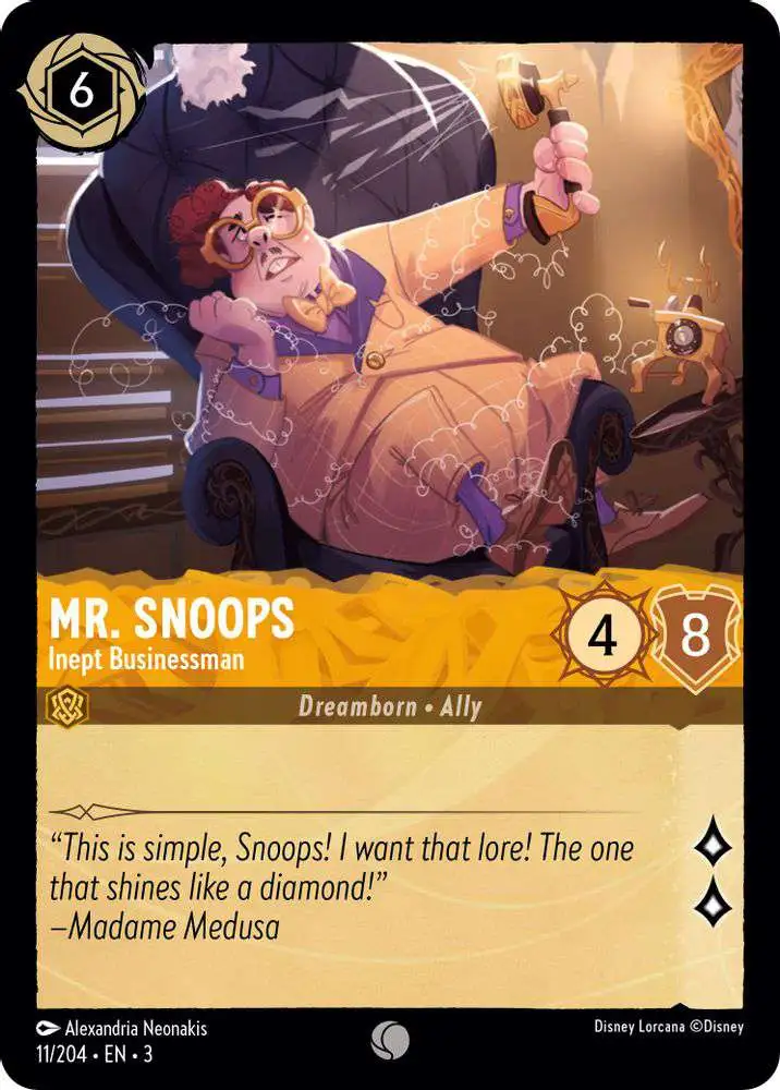 Disney Lorcana Trading Card Game Into the Inklands Common Mr. Snoops - Inept Businessman #11