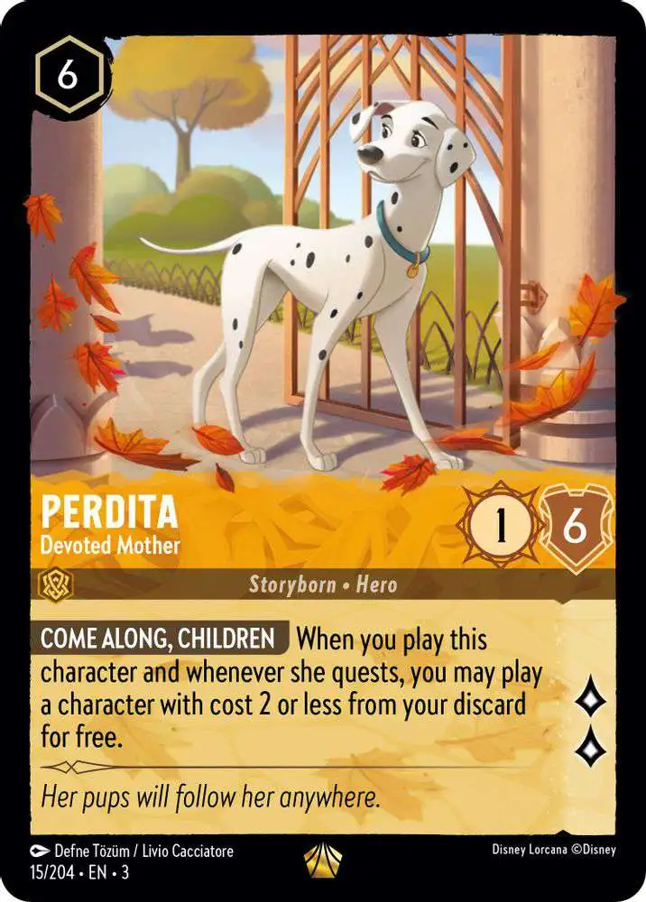 Disney Lorcana Trading Card Game Into the Inklands Legendary Perdita - Devoted Mother #15