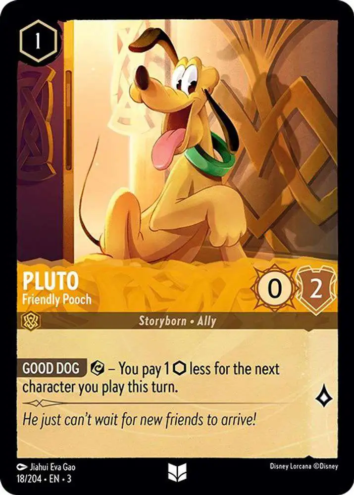 Disney Lorcana Trading Card Game Into the Inklands Uncommon Pluto - Friendly Pooch #18