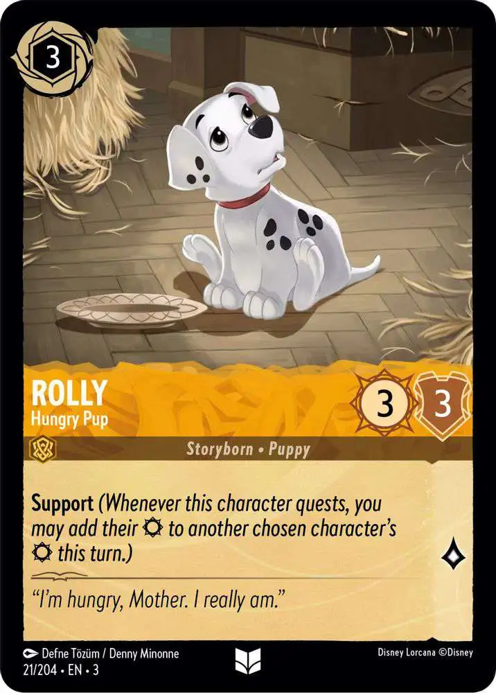 Disney Lorcana Trading Card Game Into the Inklands Uncommon Rolly - Hungry Pup #21