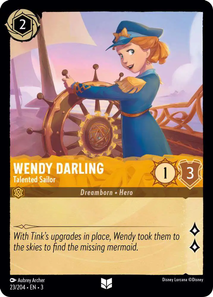 Disney Lorcana Trading Card Game Into the Inklands Uncommon Wendy Darling - Talented Sailor #23