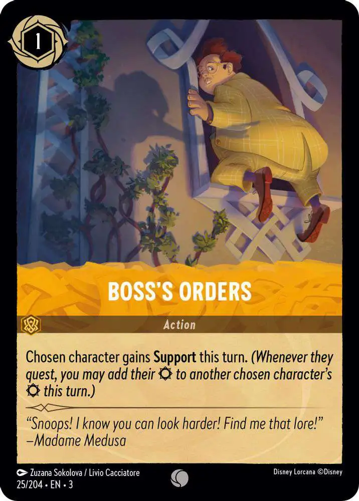 Disney Lorcana Trading Card Game Into the Inklands Common Foil Boss's Orders #25