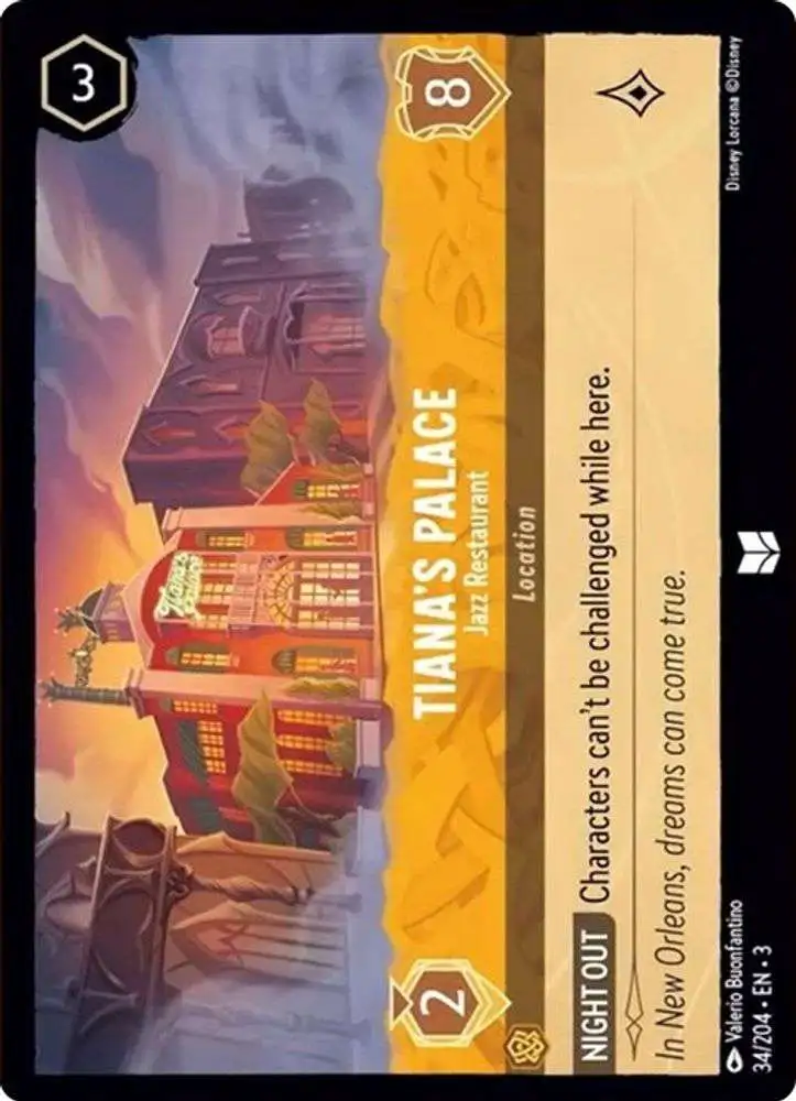 Disney Lorcana Trading Card Game Into the Inklands Single Card Uncommon  Tianas Palace - Jazz Restaurant 34 FOIL - ToyWiz