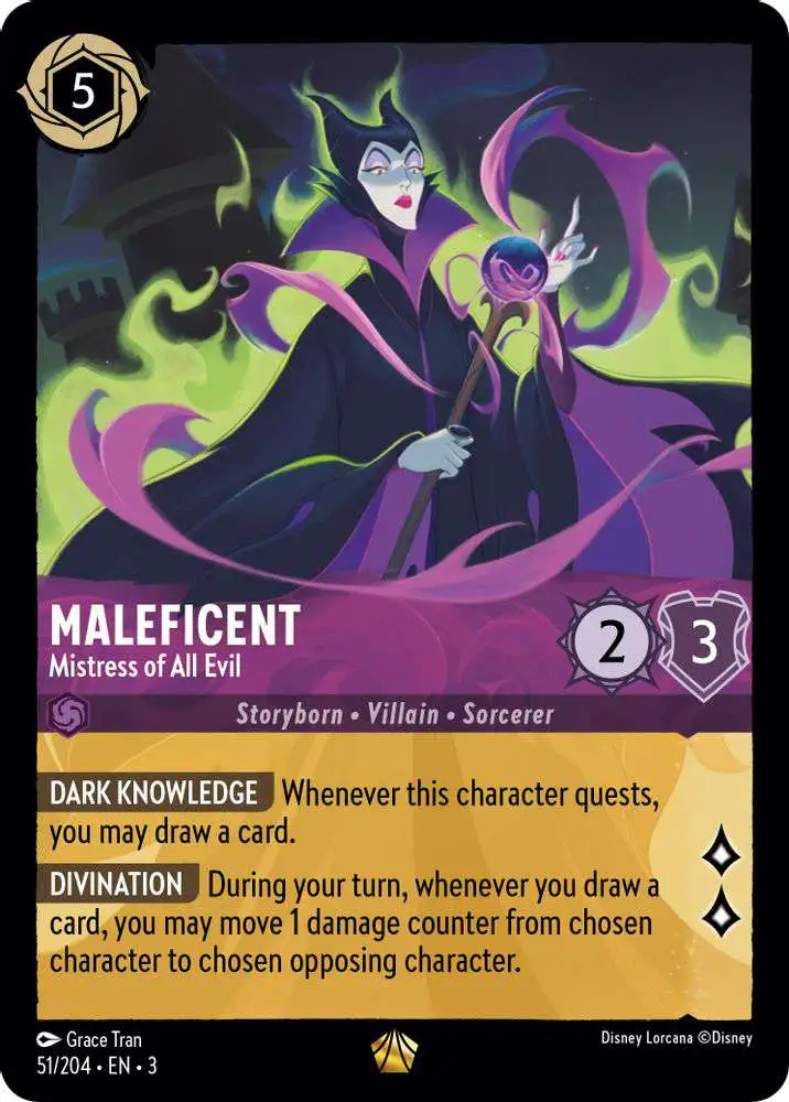 Disney Lorcana Trading Card Game Into the Inklands Legendary FOIL  Maleficent - Mistress of All Evil #51