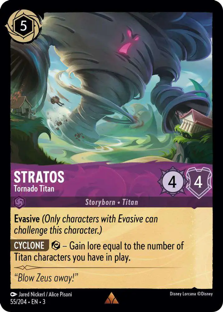 Disney Lorcana Trading Card Game Into the Inklands Rare Stratos - Tornado Titan #55