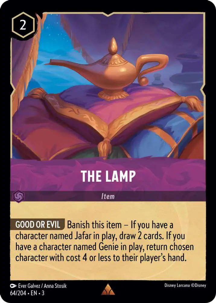 Disney Lorcana Trading Card Game Into the Inklands Rare The Lamp #64 Disney Lorcana Trading Card Game Into the Inklands Rare The Lamp #64