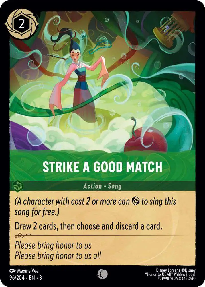Disney Lorcana Trading Card Game Into the Inklands Single Card Common  Strike a Good Match 96 FOIL - ToyWiz