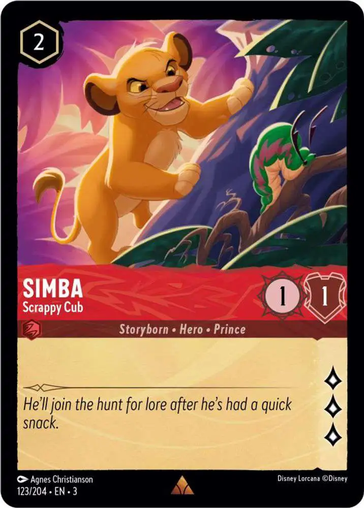 Disney Lorcana Trading Card Game Into the Inklands Single Card Rare Simba -  Scrappy Cub 123 - ToyWiz