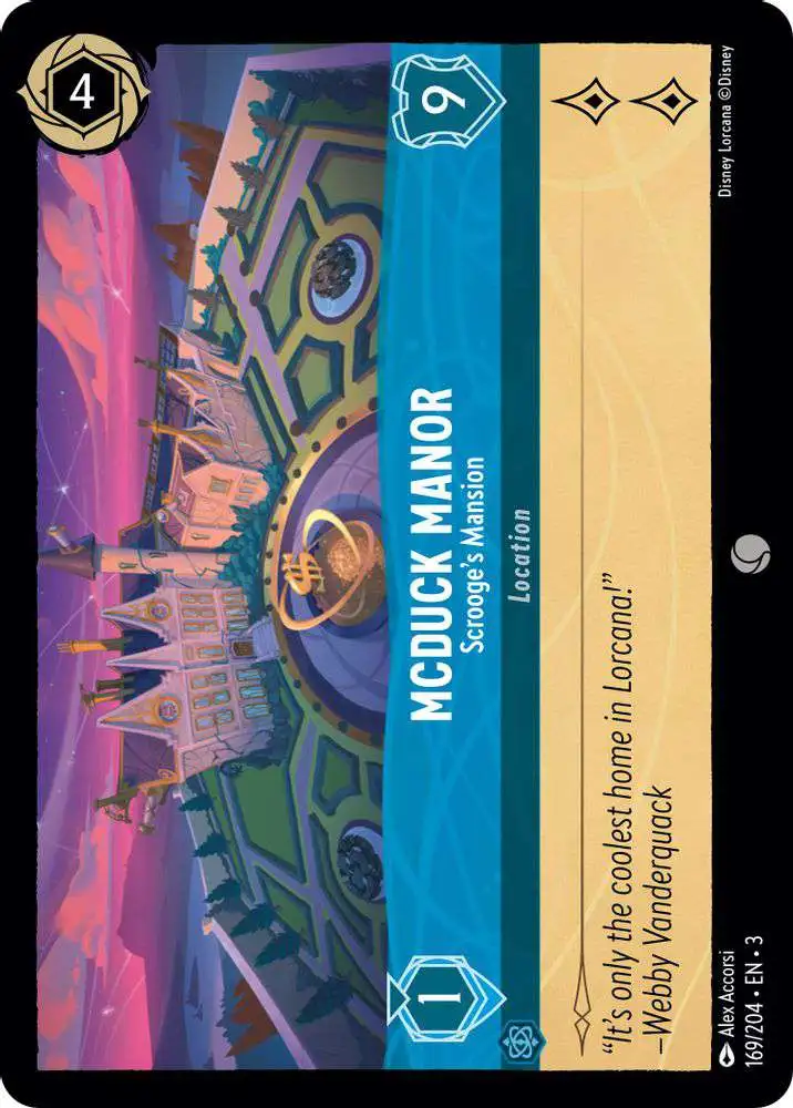 Disney Lorcana Trading Card Game Into the Inklands Common McDuck Manor - Scrooge's Mansion #169