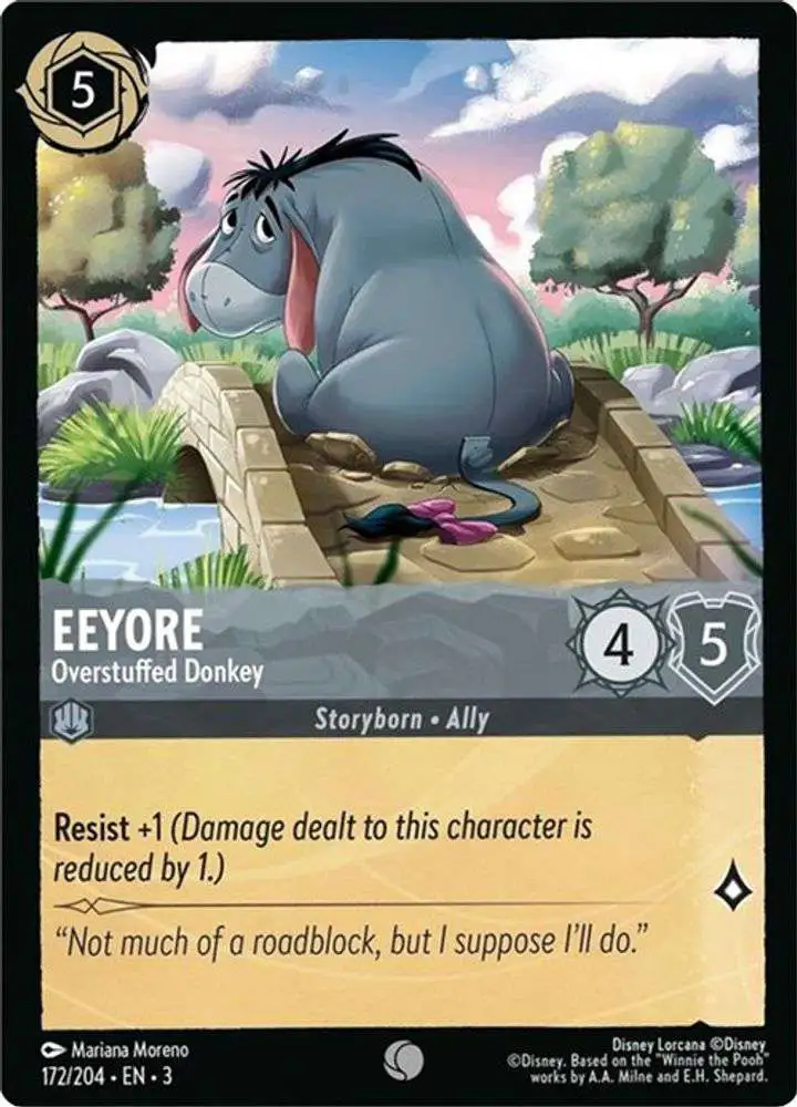 Disney Lorcana Trading Card Game Into the Inklands Common Foil Eeyore - Overstuffed Donkey #172