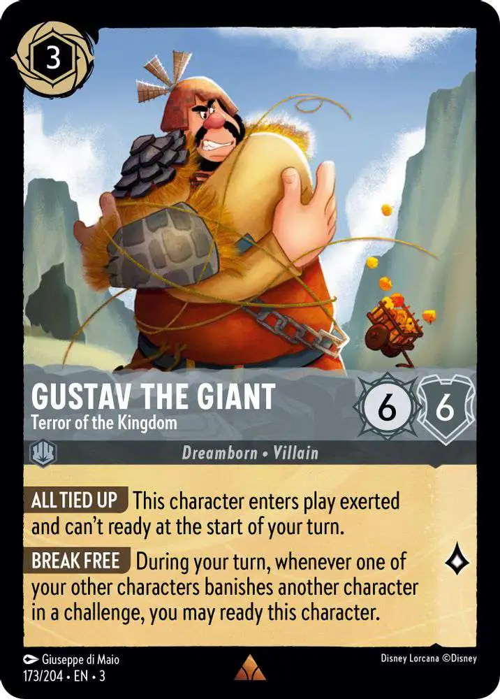 Disney Lorcana Trading Card Game Into the Inklands Rare Gustav the Giant -  Terror of the Kingdom #173