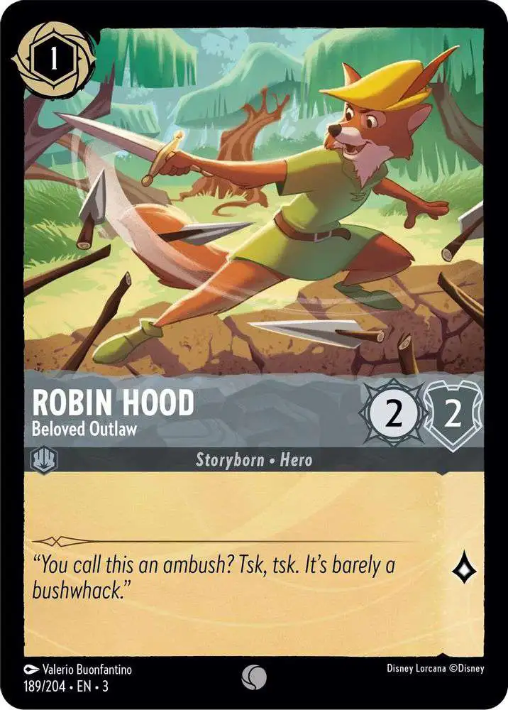 Disney Lorcana Trading Card Game Into the Inklands Single Card Common Robin  Hood - Beloved Outlaw 189 - ToyWiz