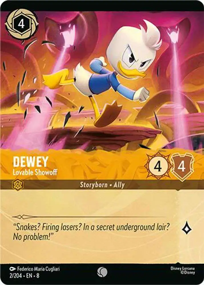 Disney Lorcana Trading Card Game Reign of Jafar Common Dewey - Lovable Showoff #2 [Cold Foil]