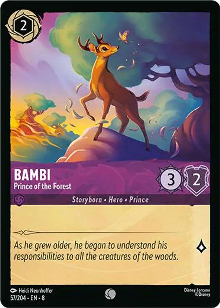 Disney Lorcana Trading Card Game Reign of Jafar Single Card Common Bambi -  Prince of the Forest 57 - ToyWiz
