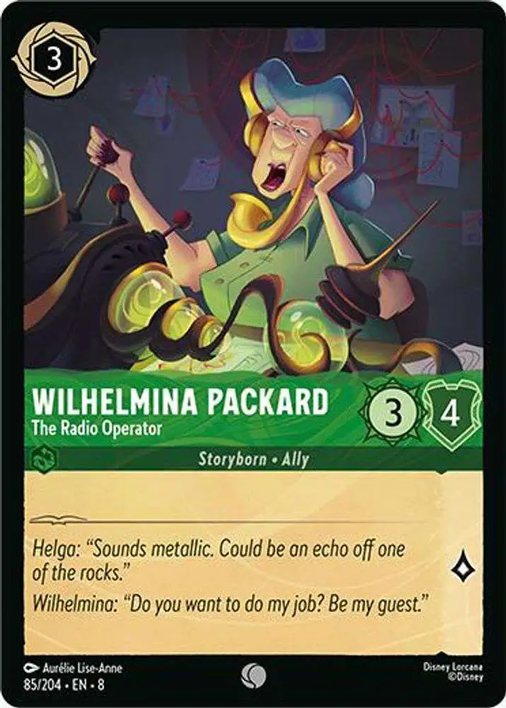Disney Lorcana Trading Card Game Reign of Jafar Common Wilhelmina Packard - The Radio Operator #85