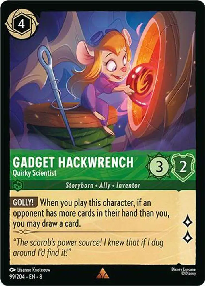 Disney Lorcana Trading Card Game Reign of Jafar Single Card Rare Gadget Hackwrench - Quirky Scientist 99 - ToyWiz Disney Lorcana Trading Card Game Reign of Jafar Single Card Rare Gadget Hackwrench - Quirky Scientist 99 - ToyWiz