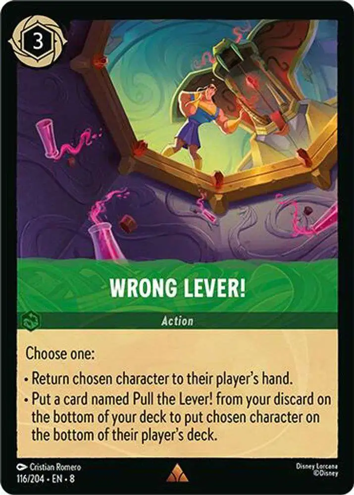 Disney Lorcana Trading Card Game Reign of Jafar Rare Wrong Lever! #116