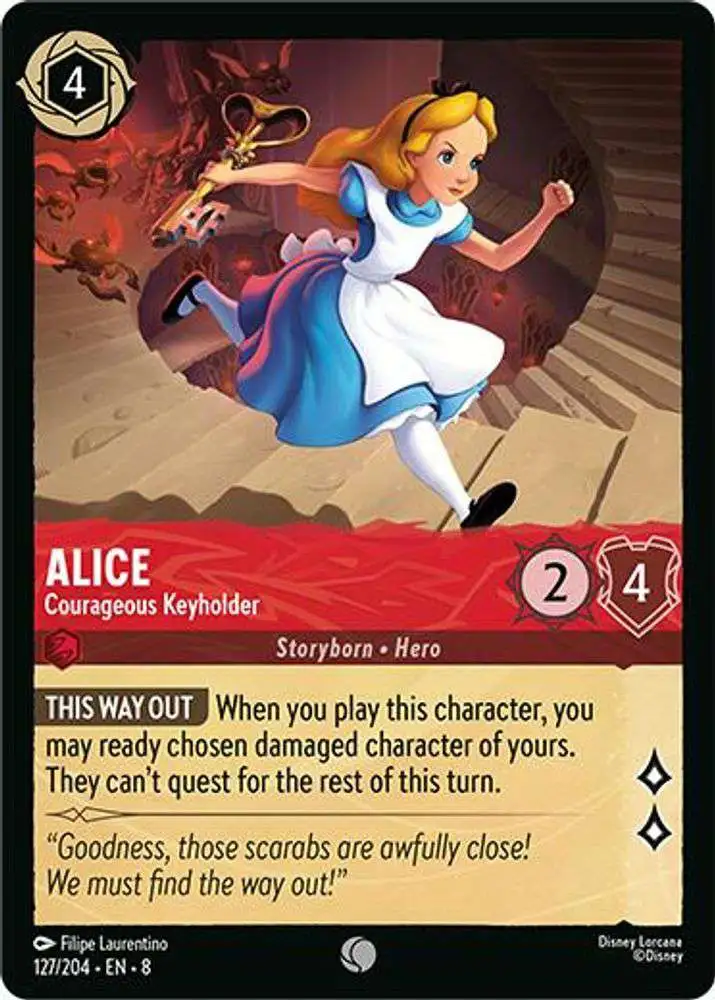 alice lorcana card Growing Girl Enchanted Custom Disney Graded Display Case 3 Character Version Disney Lorcana Rise Of The