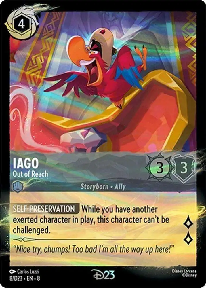 Trading Card Game Disney Lorcana Promo Cards Promo Foil Iago - Out of Reach  #195 [D23 Promo]