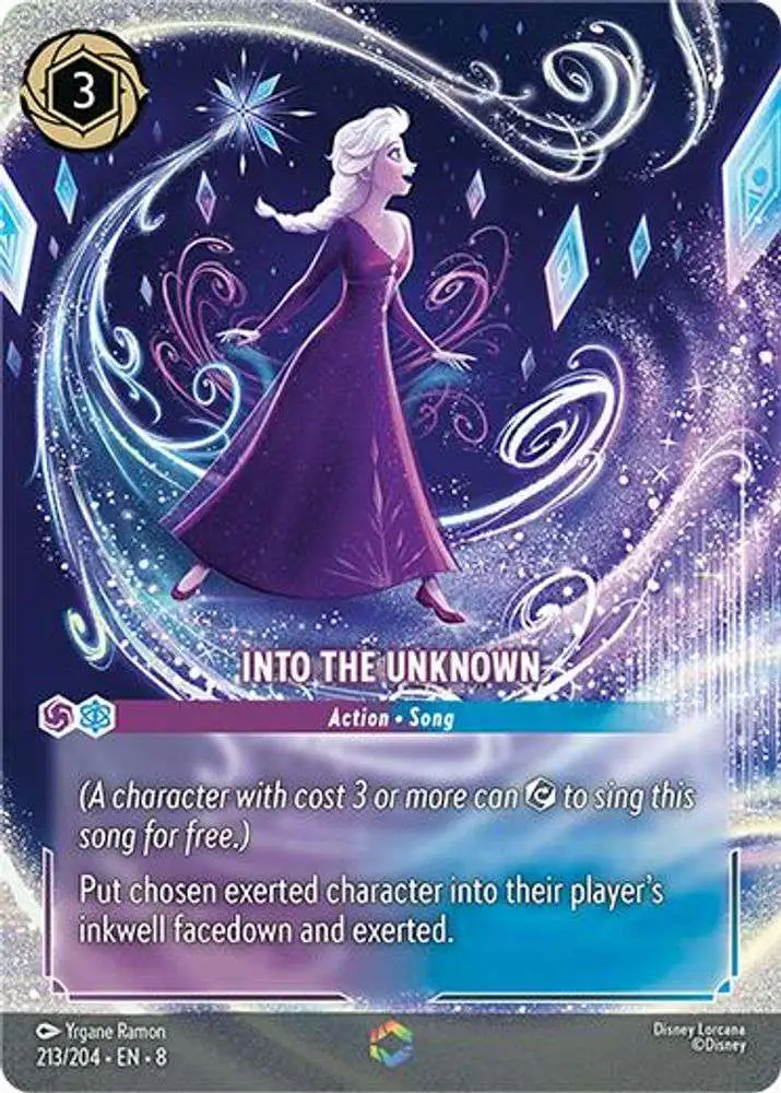 Disney Lorcana Trading Card Game Reign of Jafar Enchanted FOIL Into the Unknown - Enchanted #213