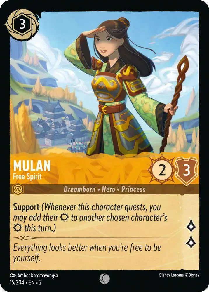 Disney Lorcana Trading Card Game Rise of the Floodborn Common Foil Mulan -  Free Spirit #15
