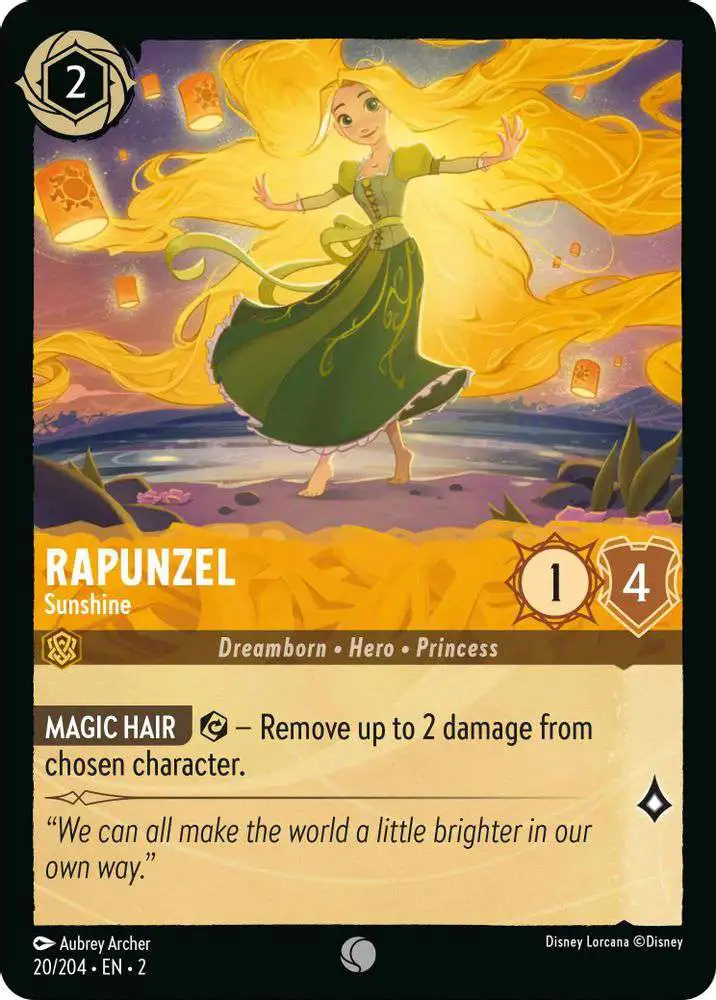 Disney Lorcana Trading Card Game Rise of the Floodborn Common Foil Rapunzel - Sunshine #20 Disney Lorcana Trading Card Game Rise of the Floodborn Common Foil Rapunzel - Sunshine #20