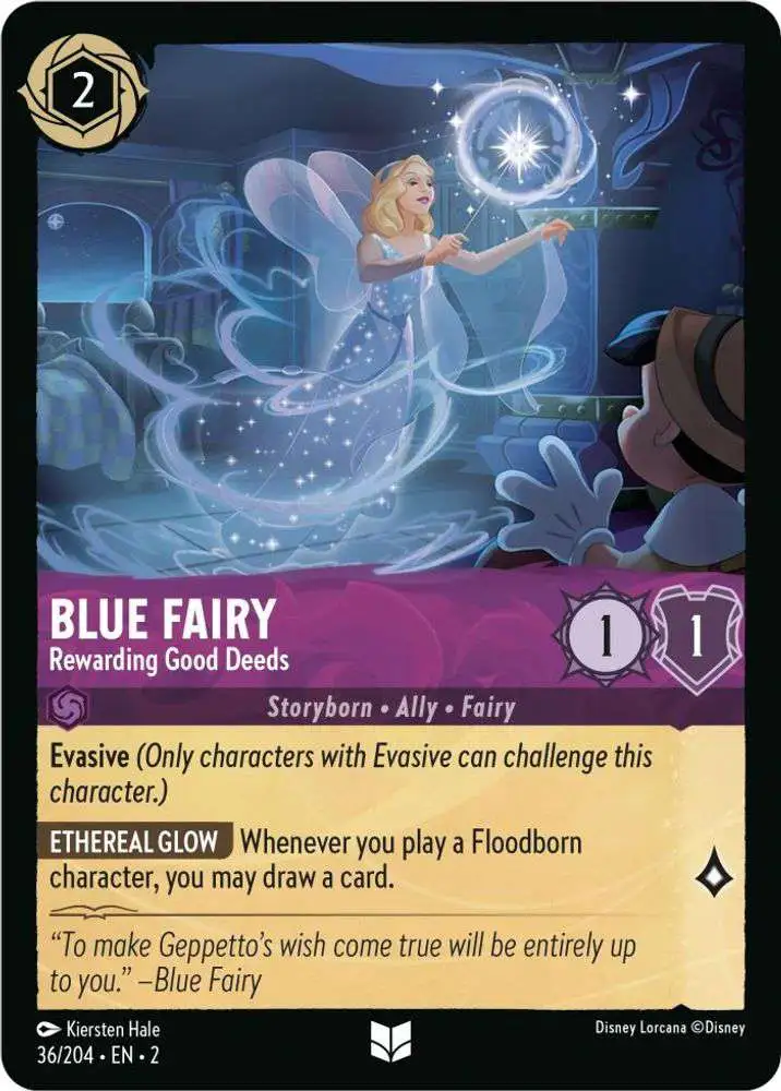 Disney Lorcana Trading Card Game Rise of the Floodborn Single Card Uncommon Blue Fairy - Rewarding Good Deeds 36 - ToyWiz Disney Lorcana Trading Card Game Rise of the Floodborn Single Card Uncommon Blue Fairy - Rewarding Good Deeds 36 - ToyWiz
