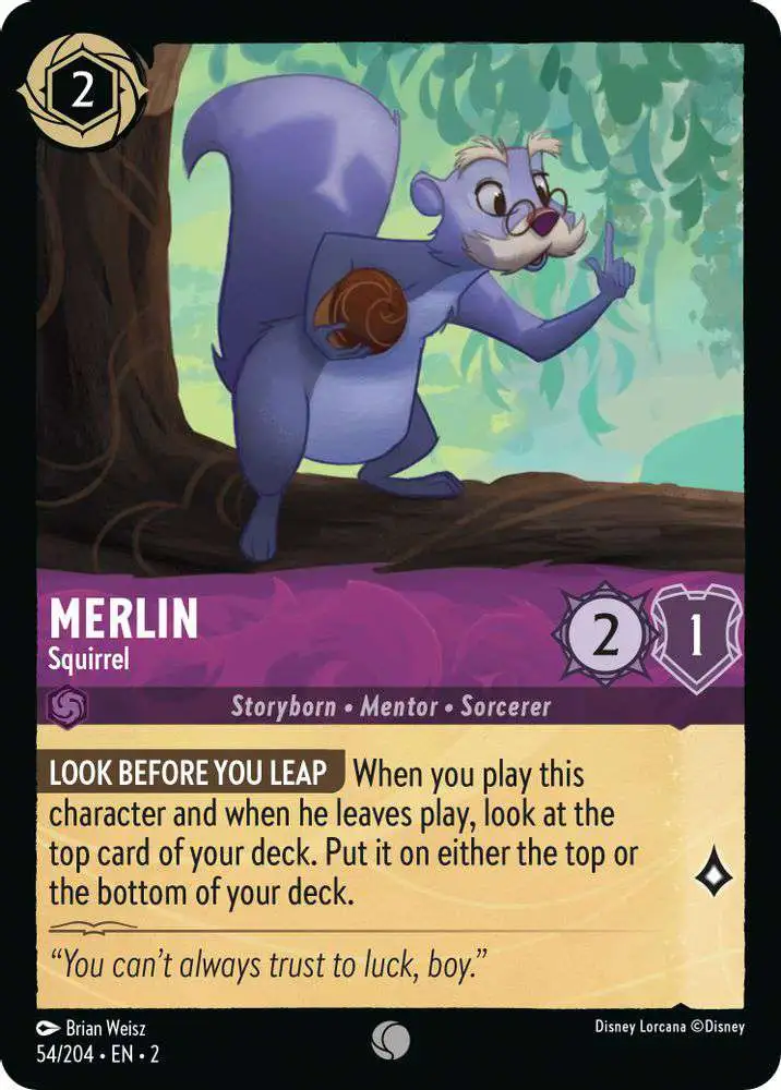 Disney Lorcana Trading Card Game Rise of the Floodborn Single Card Common Merlin - Squirrel 54 - ToyWiz Disney Lorcana Trading Card Game Rise of the Floodborn Single Card Common Merlin - Squirrel 54 - ToyWiz