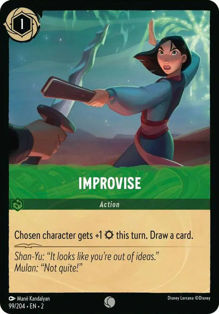 Disney Lorcana Trading Card Game Rise of the Floodborn Single Card Common Improvise 99 FOIL - ToyWiz Disney Lorcana Trading Card Game Rise of the Floodborn Single Card Common Improvise 99 FOIL - ToyWiz