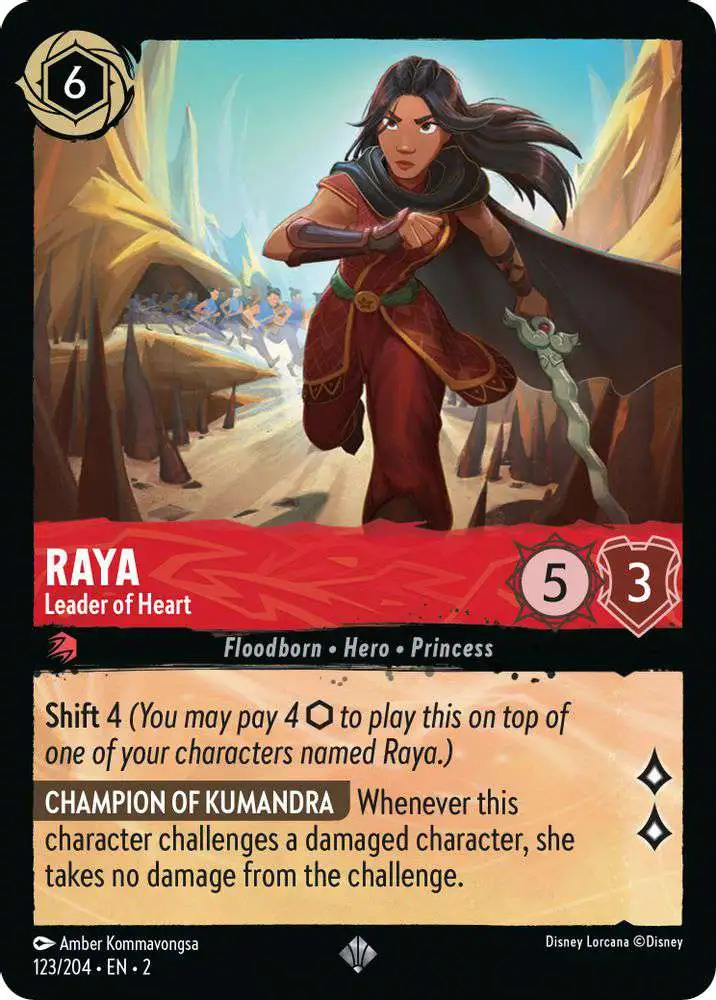 Disney Lorcana Trading Card Game Rise of the Floodborn Single Card Super Rare Raya - Leader of Heart 123 FOIL - ToyWiz Disney Lorcana Trading Card Game Rise of the Floodborn Single Card Super Rare Raya - Leader of Heart 123 FOIL - ToyWiz