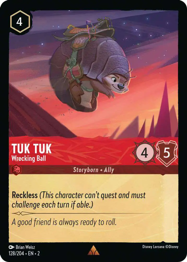Disney Lorcana Trading Card Game Rise of the Floodborn Single Card Rare Tuk Tuk - Wrecking Ball 128 FOIL - ToyWiz Disney Lorcana Trading Card Game Rise of the Floodborn Single Card Rare Tuk Tuk - Wrecking Ball 128 FOIL - ToyWiz