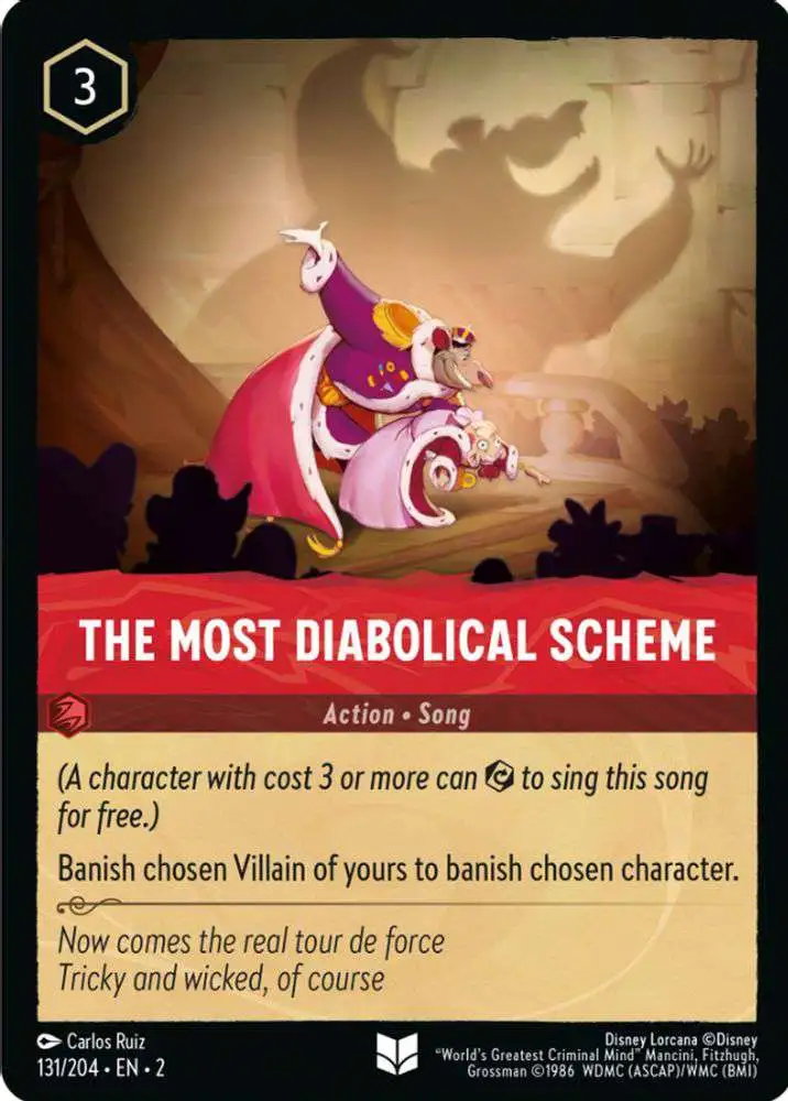 Disney Lorcana Trading Card Game Rise of the Floodborn Single Card Uncommon  The Most Diabolical Scheme 131 FOIL - ToyWiz