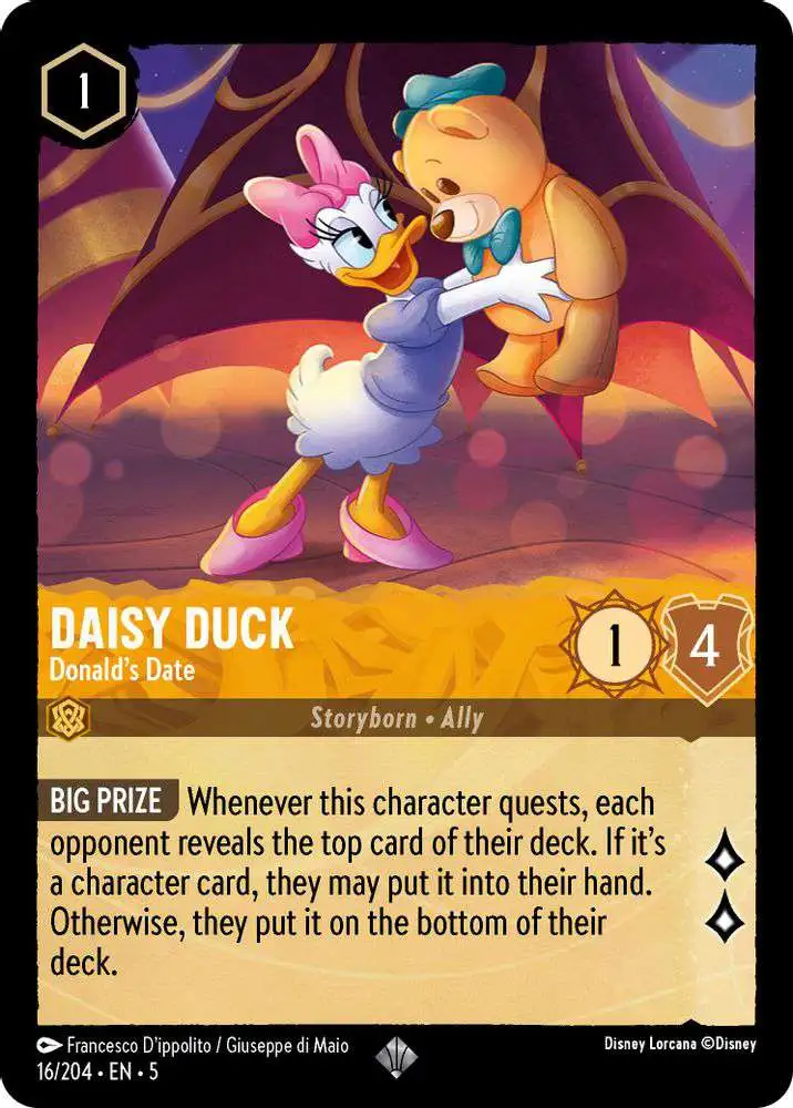 Disney Lorcana Trading Card Game Shimmering Skies Single Card Super Rare  Daisy Duck - Donalds Date 16 - ToyWiz