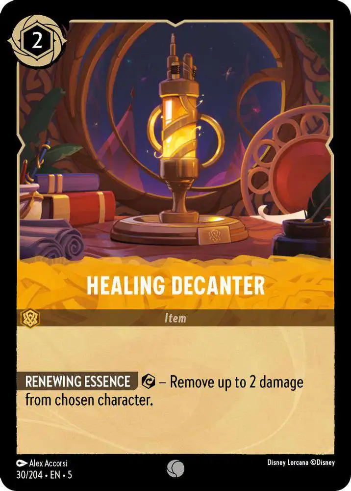 Disney Lorcana Trading Card Game Shimmering Skies Common Healing Decanter #30