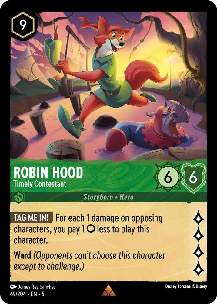 robin hood lorcana cards 3D TCG Card - - Handmade Legendary Number Disney Lorcana Trading Card Game