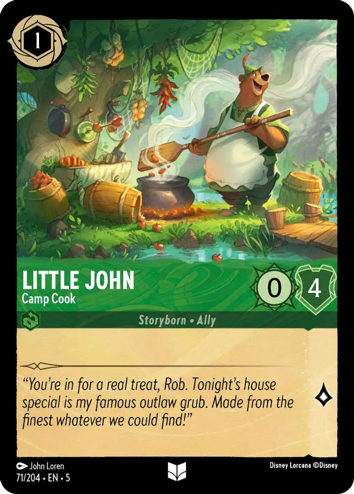 Disney Lorcana Trading Card Game Shimmering Skies Single Card Uncommon  Little John - Camp Cook 71 - ToyWiz