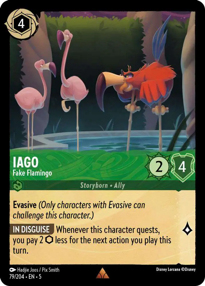Disney Lorcana Trading Card Game Shimmering Skies Single Card Rare Iago -  Fake Flamingo 79 - ToyWiz