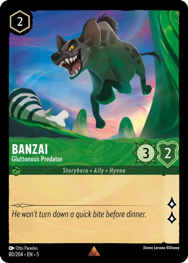 Disney Lorcana Trading Card Game Shimmering Skies Single Card Rare Banzai -  Gluttonous Predator 80 - ToyWiz