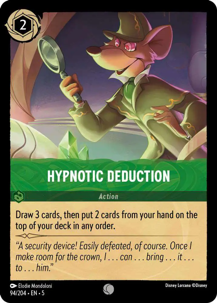 Disney Lorcana Trading Card Game Shimmering Skies Common Hypnotic Deduction #94