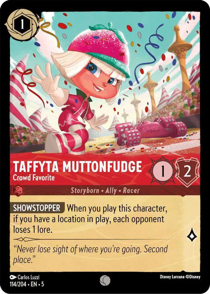 Disney Lorcana Trading Card Game Shimmering Skies Single Card Common  Taffyta Muttonfudge - Crowd Favorite 114 - ToyWiz