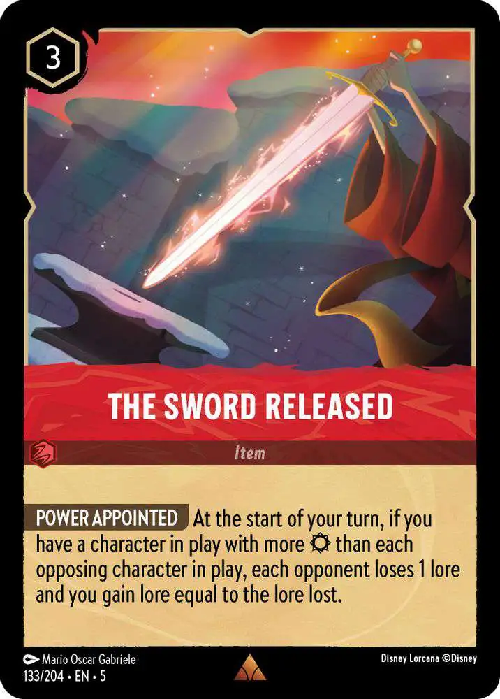 Disney Lorcana Trading Card Game Shimmering Skies Rare The Sword Released  #133