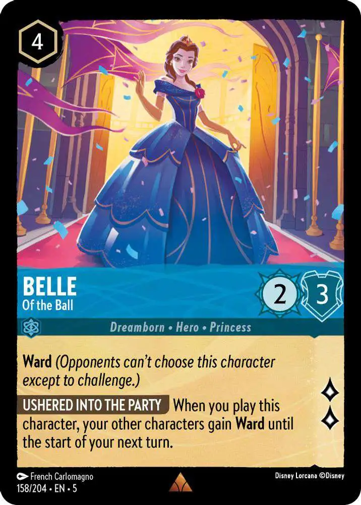 Disney Lorcana Trading Card Game Shimmering Skies Single Card Rare Belle - Of the Ball 158 FOIL - ToyWiz Disney Lorcana Trading Card Game Shimmering Skies Single Card Rare Belle - Of the Ball 158 FOIL - ToyWiz